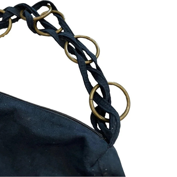 LuLu Black Chain Strap Cloth Handbag - Picture 2 of 6